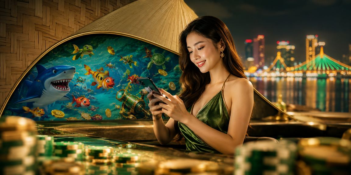 Cảnh bắn cá truyền thống gắn với nón lá tại Đà Nẵng – hình ảnh giải trí và văn hóa miền Trung Việt Nam
